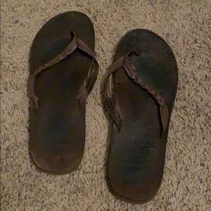 Braided Brown Rainbow Flip-flops